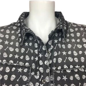 AMO Skull distressed Denim oversized blouse